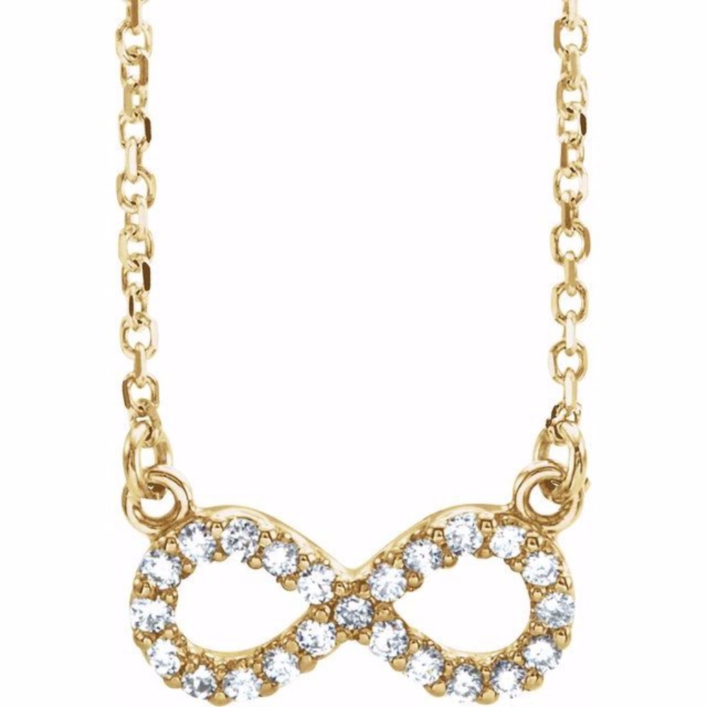 14K Yellow Diamond Infinity Necklace